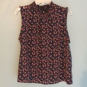 Xhilaration Mockneck Sheer Floral Tank